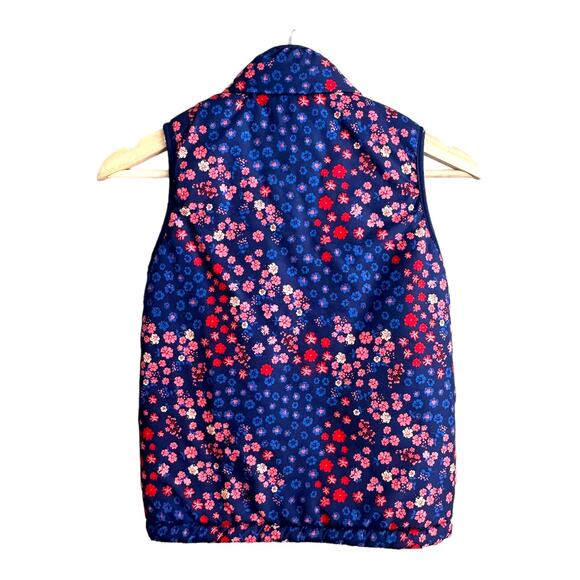Reversible Vest Floral Buffalo David Bitton 7 8 Girls Blue Floral Sherpa Fleece - Picture 4 of 10